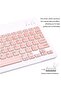 Ultra-Slim Bluetooth Keyboard and Mouse Combo Rechargeable Portable Wireless Set for iPad iPhone Samsung (Pink) - 3