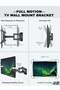 Full Motion TV Wall Mount Articulating Swivel Extension Arm Fit Most 37-75 inch TV up to 132lbs Max VESA 600x400mm - 2
