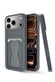 iPhone 17 Pro 5G 2025 Silicone TPU Case with Card Holder & Hand Grip | Slim Shockproof Wallet Cover with Kickstand Stand