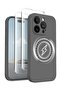 iPhone 15 Pro Max Silicone Case, MagSafe, Camera Protection, 2X Screen Protectors, Dark Gray
