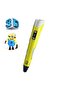 3D Printing Pen With Adjustable Speed And Temperature For Kids Use For Creativity and 3D Design (USB Plug) Yellow - 3