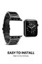 Stainless Steel Strap for Apple Watch Ultra/Series 1-10 (49mm-42mm) - Black Metal Replacement Band - 3
