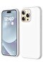 Compatible with iPhone 15 Pro Max Case, Liquid Silicone Case, Full Body Shockproof Protective Cover Slim Thin Phone Case with Soft Anti-Scratch Microfiber Lining, 6.7 inch-White