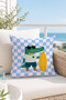 Surfer Crocodile Patterned Decorative Throw Pillow Cover Children's Room Summer Decor 43X43 cm - 7