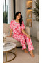 Women's Pajama Set Short Sleeve Embroidered - 2