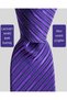 Purple Striped Navy Blue Silk Tie – 7.5 cm Wide - 2