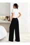 Women's Unprinted Over-The-Hip Baby Tee Crop and Baggy Sweatpants - Two-Piece Sweat Suit - 2
