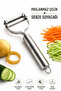 Stainless Steel Julienne Vegetable Peeler with Ergonomic Handle Potato Carrot Cucumber Peeler