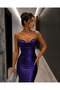 Purple Satin Evening Dress with Rope Straps and Corset Detail 583395 - 3