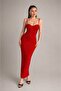Stone Detailed Bodycon Strap Evening Dress - 2