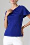 Stoned Sandy Fabric Cape Collar Blouse - 4