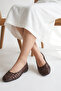 Rabrasa Women's Knitted Ballerinas - Brown - 6