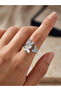 Women's Zircon and Stone Butterfly Model Ring - 3