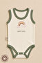 Unisex 100% Organic Cotton Good Vibes Printed 3-6-9-12 Months 3-Piece Sleeveless Undershirt Baby Bodysuit - 4