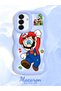 Samsung Galaxy A17 Compatible Case Camera Protector Blue Silicone Couple Phone Case Mario Pattern - 2