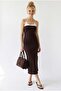 2132 Women's Bodycon Body-Hugging Strappy Slit Maxi Dress Coffee - 4