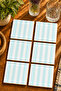 Vertical Striped Design Modern Set of 6 Coasters - Uv Printing Mdf - 10X10 cm