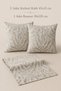 Ecru and Gold Textured 2-Piece Cushion Cover 43X43 and Runner 30X120 Set - 2