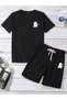 Unisex Oversize Shorts Set Short Sleeve T-Shirt Comfortable Fit Summer Casual Sports