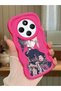 Redmi 14C Compatible Case Camera Protector Red Silicone Couple Phone Case Girl Pattern
