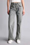 Straight Wide Jean Pants - Gray - 3