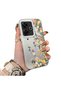 Poco M6 Compatible Silicone Edge Hard Back Case Couple Phone Case with Floral Pattern