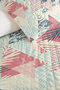 Geometric Pink Young Room Single Pique Set - Tropical Mint 160X220 cm Quilted Bedspread - 3