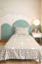 Beige Geometric Youth Room Single Pique Set - Ecru Nordic 160X220 cm Quilted Bedspread - 2
