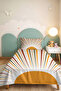 Sun Rays Patterned Teenager's Room Single Pique Set - Retro Striped 160X220 cm Bedspread - 2
