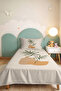 Botanical Green Young Room Single Pique Set - Minimal Beige 160X220 cm Quilted Bedspread - 2