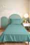 Turquoise Modern Young Room Single Pique Set - Mint Quilted 160X220 cm Seasonal Bedspread - 5