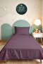 Yıldız Purple Young Room Single Pique Set - Pastel Pink Gray 160X220 cm Quilted Bedspread
