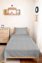 Gray Geometric Modern Young Room Single Pique Set-Zigzag White 160X220Cm Quilted Bedspread - 5