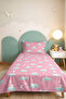 Cloud Moon Star Pink Girls' Pique Set-Pastel Mint Rabbit Baby Room Bedspread 160X220 cm - 6