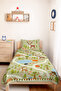Forest Animals Children's Pique Set - Pastel Nature Patterned 160X220 cm Quilted Bedspread - 6