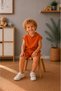 Boys' Hooded Sleeveless Muslin Hoodie T-Shirt Shorts Set - 4