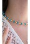 Gold Blue Topaz Detail Necklace - 3