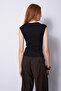 Stitched Detail Cotton Top Black - 4