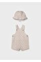 Newborn Baby Boy Salopet and Hat Beige