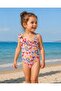 Girl's Bow One-Piece Swimsuit Sea Beach Pool Swimwear 1-2 2-3 3-4 4-5 5-6 Age-Appropriate Patterned Digital Print Fabric