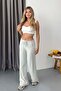 Women's Adjustable Waist Wide Leg Sweatpants Gray - Ms0001271