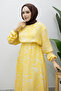 Mixed Pattern Elastic Waist Dress Tsd260244 Yellow - 2