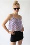 4943 Women's Polka Dot Chiffon Ruffled Strappy Crop Blouse Lilac - 3
