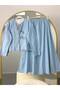 Front-Tie Denim Skirt Set
