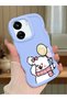 Poco C65 Compatible Case Camera Protector Blue Silicone Couple Phone Case Cat Pattern