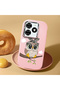 Tecno Spark 20 Compatible Case Camera Protective Pink Silicone Couple Phone Case Owl Patterned - 2