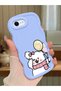 iPhone Se 2022 Compatible Case Camera Protector Blue Silicone Couple Phone Case Cat Pattern