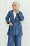 Beli Lace-Up Denim Suit Light Blue 19209 - 2