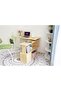 Foldable Study Table with Shelves, 2-Tier Study Desk with Bookshelf, Rotatable Office Corn - 6
