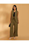 Women Olive Wide Leg Trousers - 2